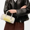 Amazona 23 cropped bag in nappa calfskin Pale Grey/Light Citrine