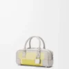 Amazona 23 cropped bag in nappa calfskin Pale Grey/Light Citrine