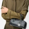 Amazona 23 cropped bag in shiny calfskin Black