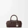 Amazona 23 cropped bag in shiny calfskin Dark Chestnut