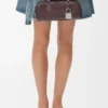 Amazona 23 cropped bag in shiny calfskin Dark Chestnut