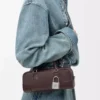 Amazona 23 cropped bag in shiny calfskin Dark Chestnut