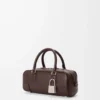 Amazona 23 cropped bag in shiny calfskin Dark Chestnut