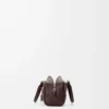 Amazona 23 cropped bag in shiny calfskin Dark Chestnut