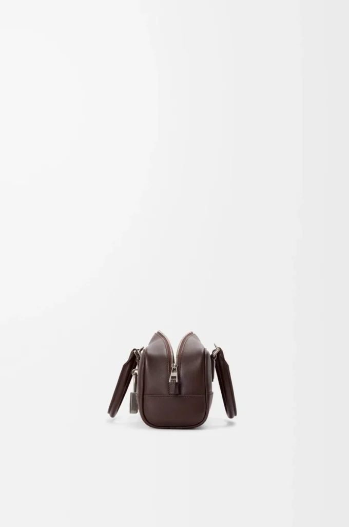 Amazona 23 cropped bag in shiny calfskin Dark Chestnut