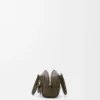 Amazona 23 cropped bag in tartan suede and nappa calfskin Khaki/Green