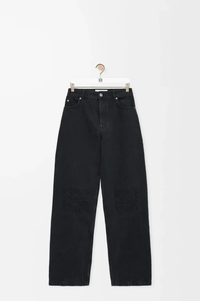 Anagram baggy jeans in denim Black