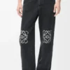 Anagram baggy jeans in denim Black