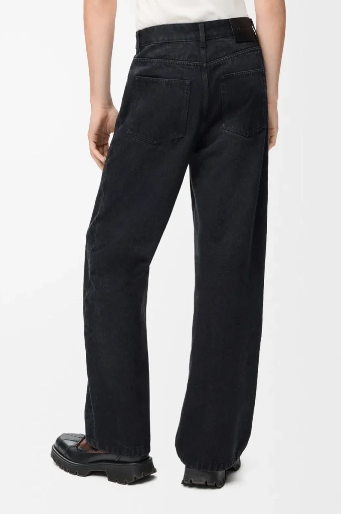 Anagram baggy jeans in denim Black