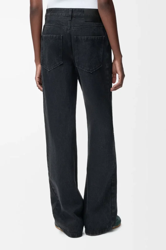 Anagram baggy jeans in denim Black