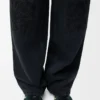 Anagram baggy jeans in denim Black
