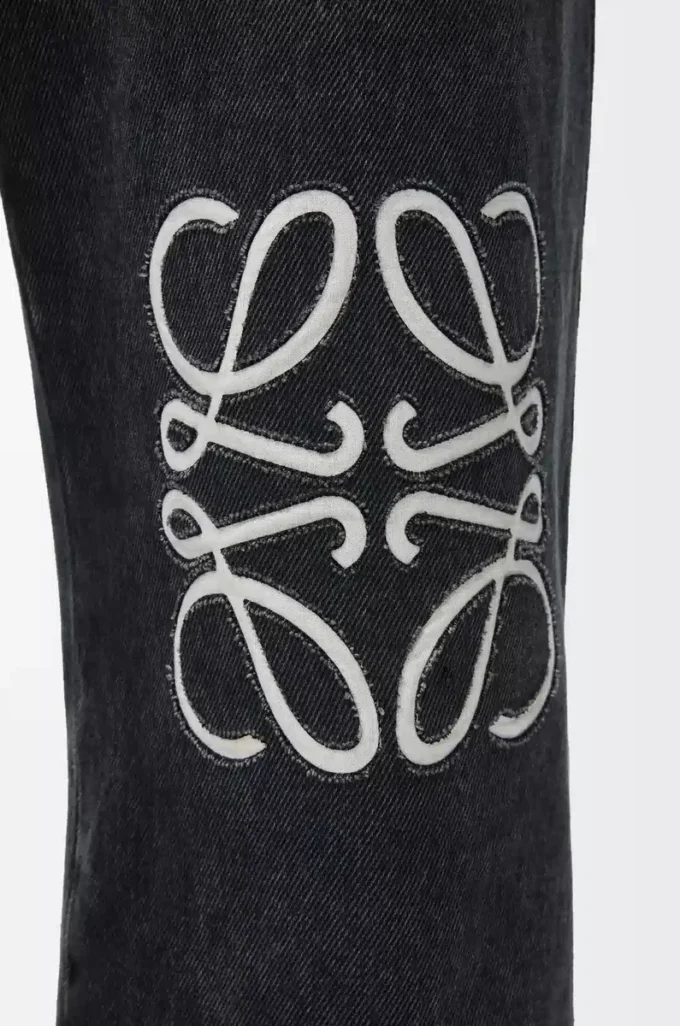 Anagram baggy jeans in denim Black