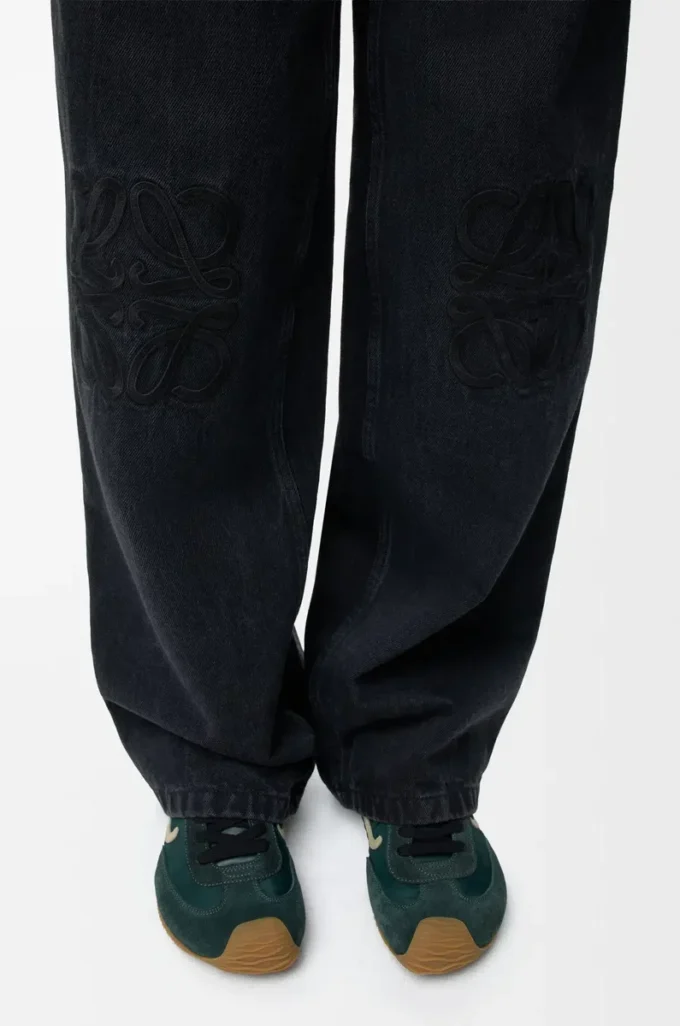 Anagram baggy jeans in denim Black
