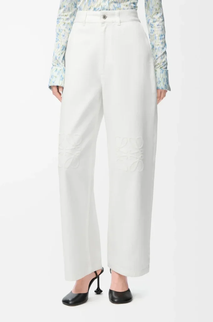Anagram baggy jeans in denim White