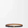Anagram belt in pebble grain calfskin Black/Gold