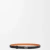Anagram belt in pebble grain calfskin Black/Palladium