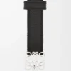 Anagram belt in pebble grain calfskin Black/Palladium