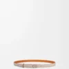 Anagram belt in pebble grain calfskin Light Ghost/Palladium