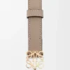 Anagram belt in pebble grain calfskin Sand/Gold