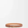 Anagram belt in pebble grain calfskin Tan/Gold