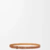 Anagram belt in pebble grain calfskin Tan/Gold