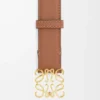 Anagram belt in pebble grain calfskin Tan/Gold