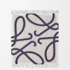 Anagram blanket in wool Navy Blue