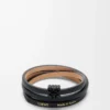 Anagram Bombé twist bracelet in calfskin Black