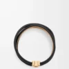 Anagram Bombé twist bracelet in calfskin Black