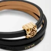 Anagram Bombé twist bracelet in calfskin Black