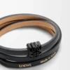 Anagram Bombé twist bracelet in calfskin Black