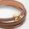 Anagram Bombé twist bracelet in calfskin Cocoa