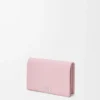 Anagram business cardholder in pebble grained calfskin Blossom