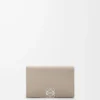 Anagram business cardholder in pebble grained calfskin Clay