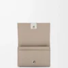 Anagram business cardholder in pebble grained calfskin Clay
