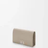 Anagram business cardholder in pebble grained calfskin Clay