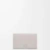 Anagram business cardholder in pebble grained calfskin Light Ghost