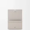 Anagram business cardholder in pebble grained calfskin Light Ghost