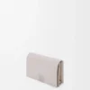 Anagram business cardholder in pebble grained calfskin Light Ghost