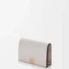 Anagram business cardholder in pebble grained calfskin Light Ghost Grey