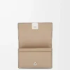 Anagram business cardholder in pebble grained calfskin Sand