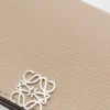 Anagram business cardholder in pebble grained calfskin Sand