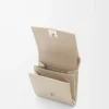 Anagram compact flap wallet in pebble grained calfskin Light Ghost