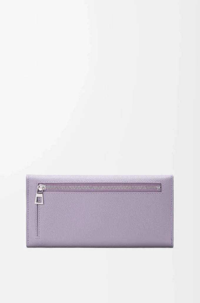 Anagram continental wallet in pebble grained calfskin Dirty Mauve