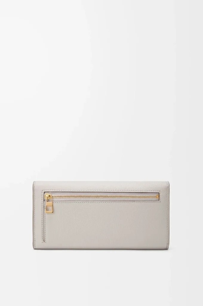 Anagram continental wallet in pebble grained calfskin Light Ghost Grey