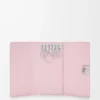 Anagram key case in pebble grained calfskin Blossom