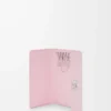 Anagram key case in pebble grained calfskin Blossom