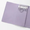 Anagram key case in pebble grained calfskin Dirty Mauve