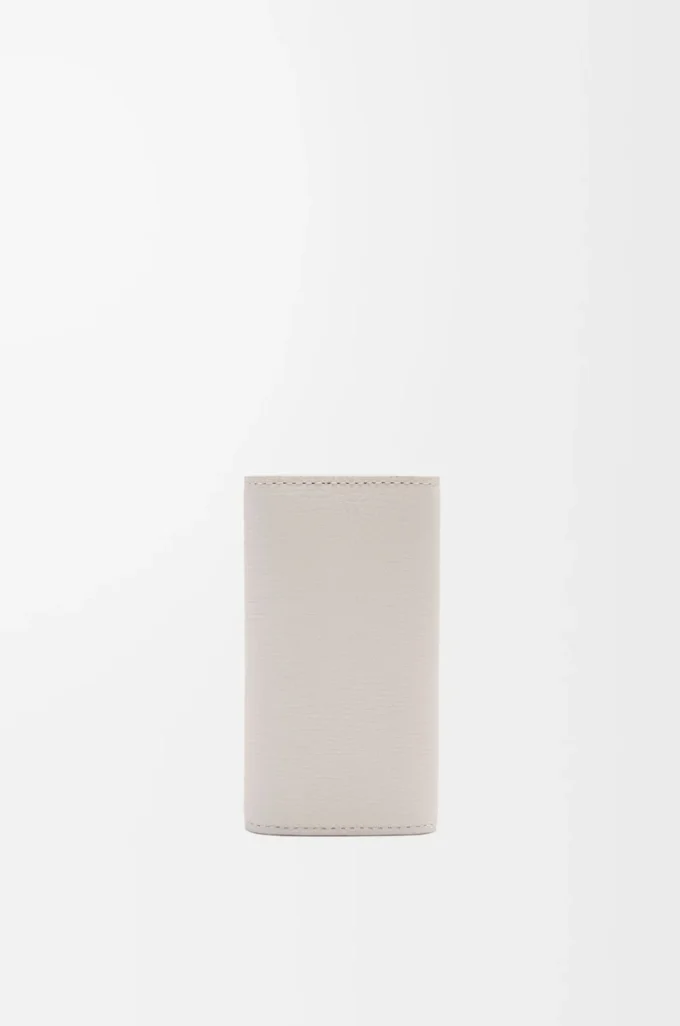 Anagram key case in pebble grained calfskin Light Ghost Anagram key case in pebble grained calfskin Light Ghost