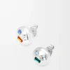 Anagram Pebble earrings in sterling silver and crystals Silver/Green